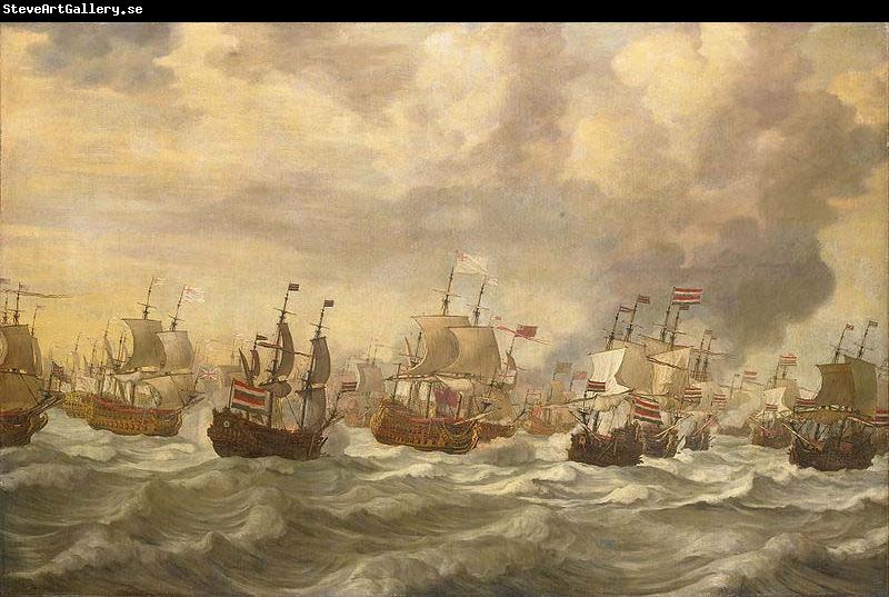 willem van de velde  the younger Episode from the Four Day Battle at Sea, 11-14 June 1666, in the second Anglo-Dutch War